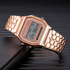 Stainless Steel LED Digital Watches for Men Gold Sliver Luxury Electronic Watch Fashion Business Mens Watch Relogios Masculino