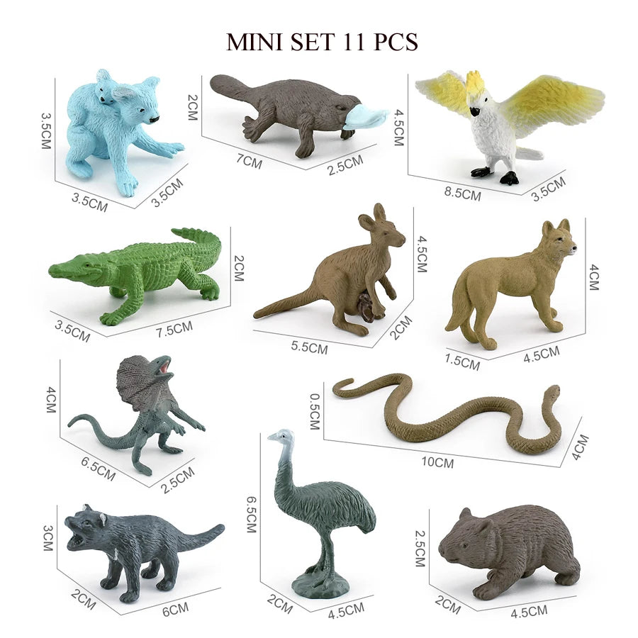 Mini Farm & Wildlife Animal Figurine Set