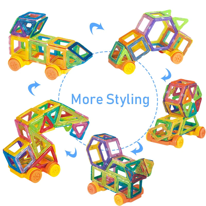 64-184PCS Kids Magnetic Building Blocks – STEM Construction Toy Set