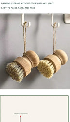 2pcs/set Kitchen Cleaning Brush Wooden Dish Brush with Natural Sisal and Coconut Durable Portable Eco Friendly Zero Waste
