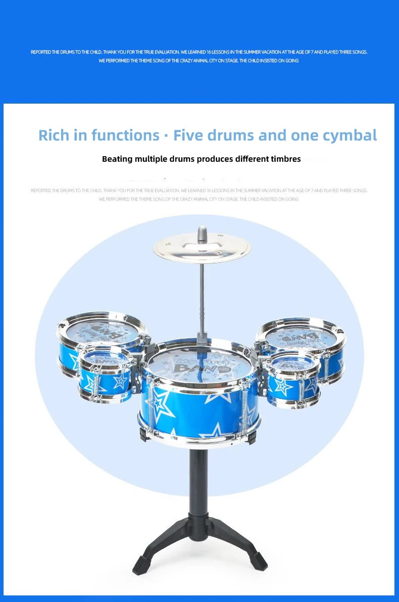 Kids Jazz Drum Set Musical Instrument Toy for Beginners