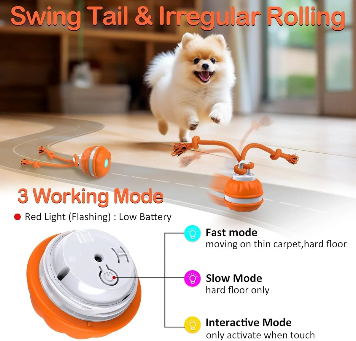Automatic Interactive Rolling Ball Dog Toy for Smart Active Play