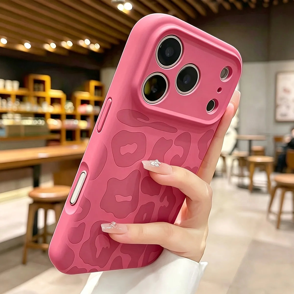 Leopard Pattern Liquid Silicone Case for iPhone 18 17 16 Pro Max Air 14 15 Plus 13 Camera Control Button Soft Shockproof Cover