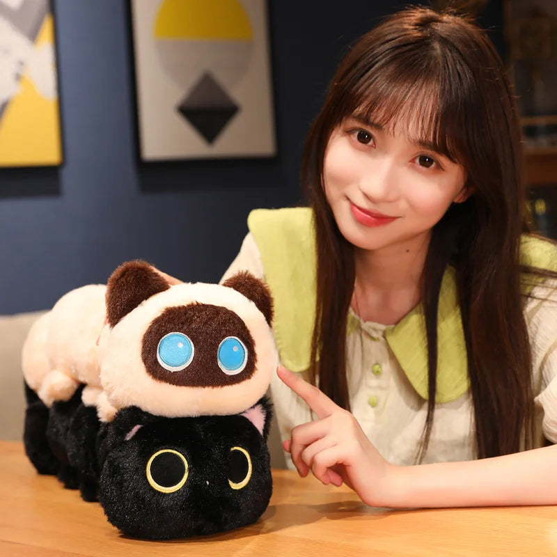Long Cat Caterpillar Plush Toy – Soft Stuffed Pillow Cushion