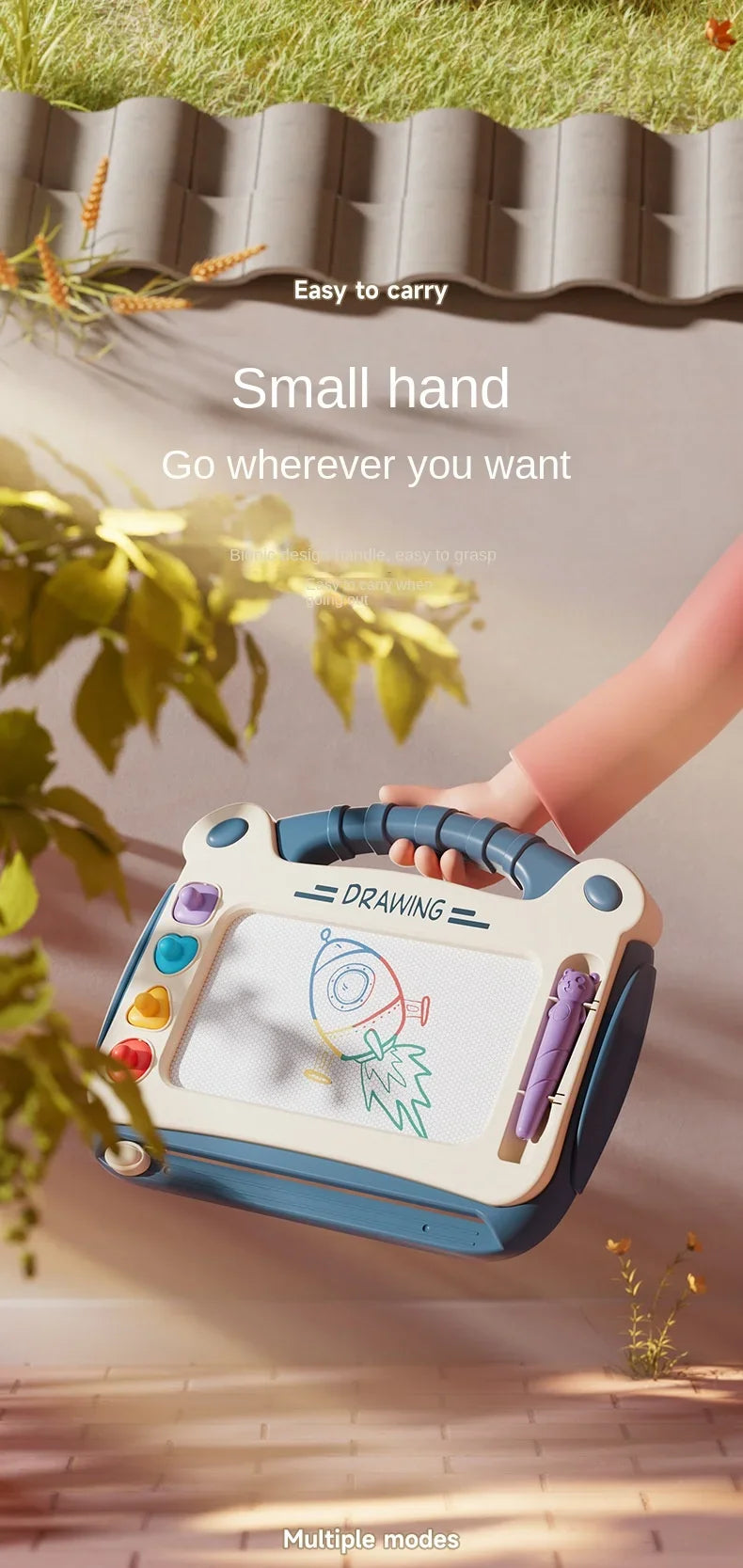 Cartoon Magnetic Drawing Board Montessori Writing Toy for Kids