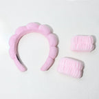 3PCS Spa Bubble Headband & Wristbands Skincare Set