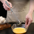 Stainless Steel Semi Automatic Egg Beater – Manual Push Whisk Mixer