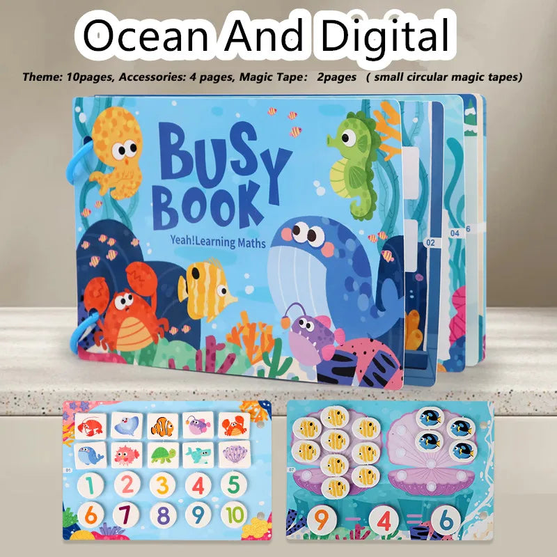 Montessori Busy Book for Kids Interactive Learning Activity Book