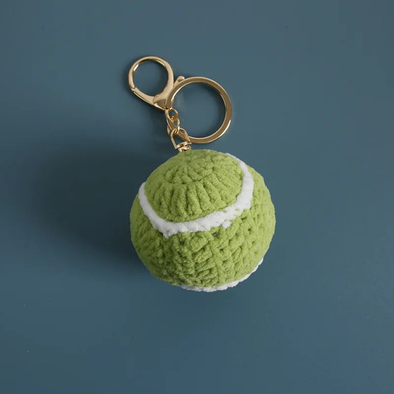 Crochet Sports Ball Keychain Soccer Basketball Bag Charm