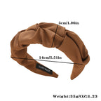Korean Hair Accessories Solid Color Cotton Crumpled Women's Head Hoop Wide Bezel Makeup Hairbands for Ladies Headwear 2023 New
