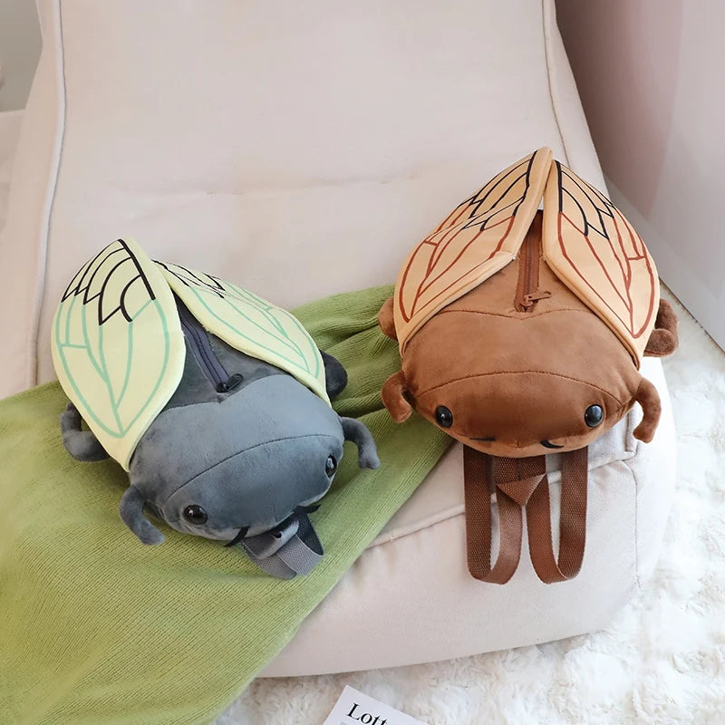 45CM Cartoon Cicada Beetle Plush Backpack Soft Stuffed Toy