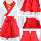 2025 Halloween Costume de Cosplay en forme de renard, Kimono rouge et blanc, vêtements de Style japonais, tenue pour filles,