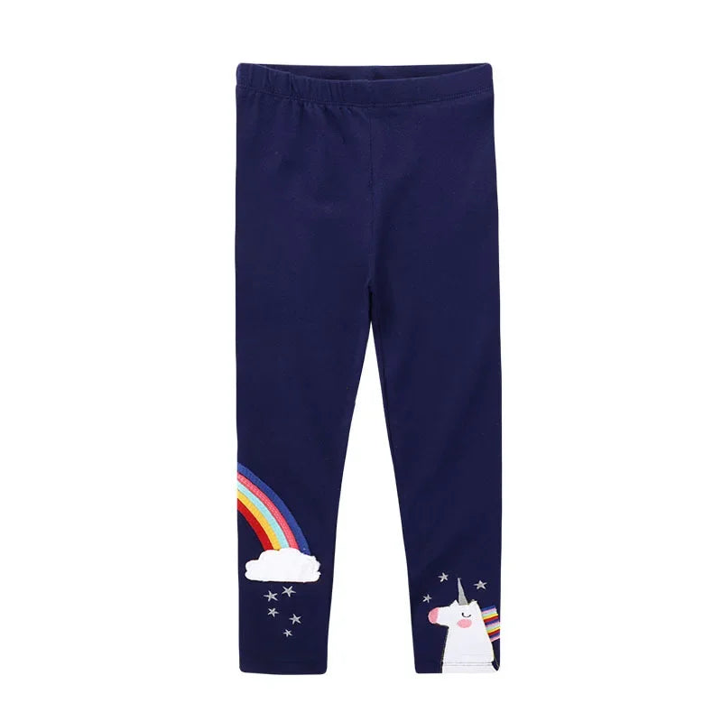 2 3 4 5 6 7 Years Girls Leggings 100% Cotton Girl's Trousers Little Girls Pants Skinny Cartoon Kids Children Leggings Trousers