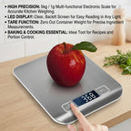 Digital Kitchen Scale – Stainless Steel Food Weighing Scale with LED Display