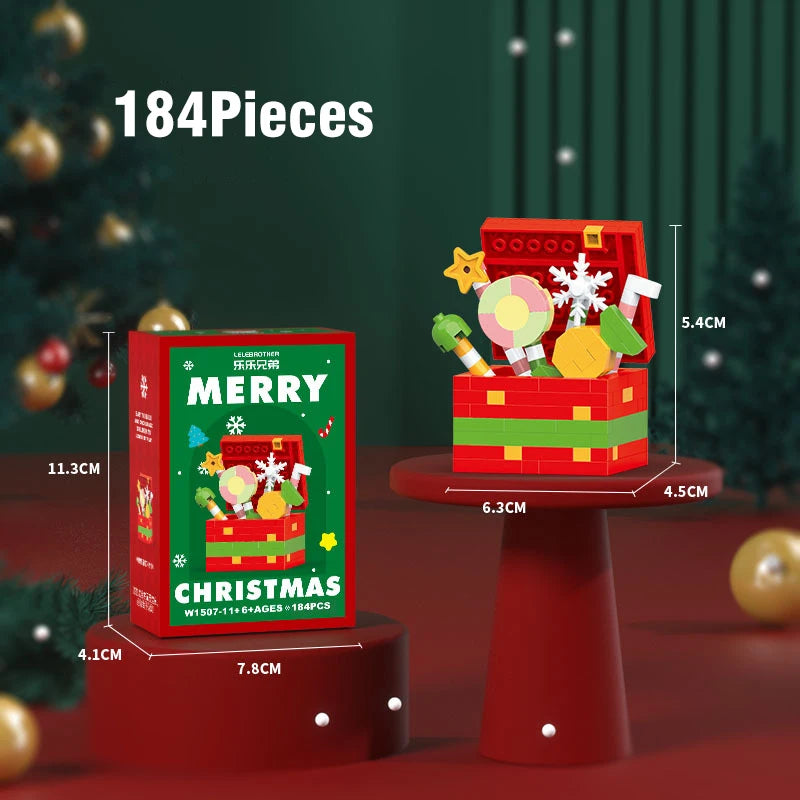 Christmas Building Block Series Gifts Micro Bricks Santa Claus Reindeer Assembling Bricks Table Decoration Toys Children Kids