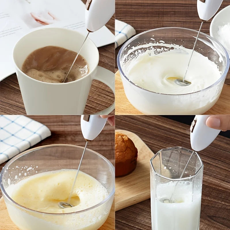 Handheld Electric Milk Frother – Mini Battery Powered Coffee & Egg Beater