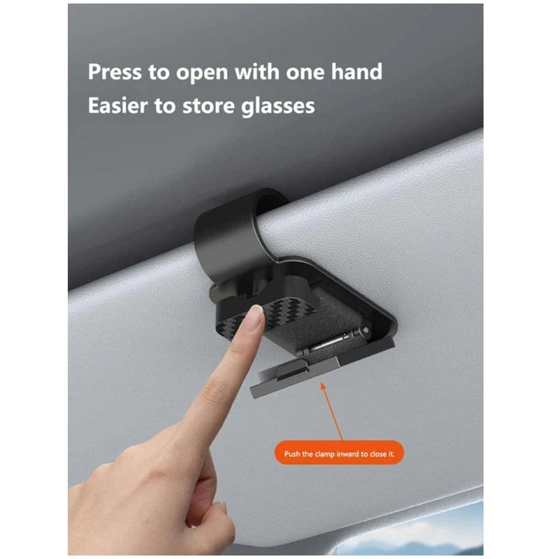 Car Carbon Fiber Eyeglass Clip Multifunctional Car Sunglasses Frame Ticket Clip Horizontal Sunshade Sunglasses Storage Product