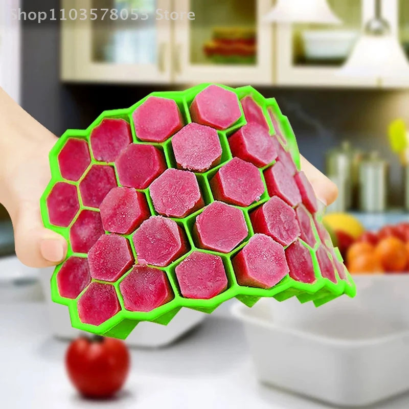 37 Grid Silicone Meatball Mold with Lid for Rice and Fish Balls