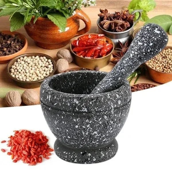 Resin Mortar and Pestle Set – Garlic, Herb & Spice Grinding Kitchen Tool
