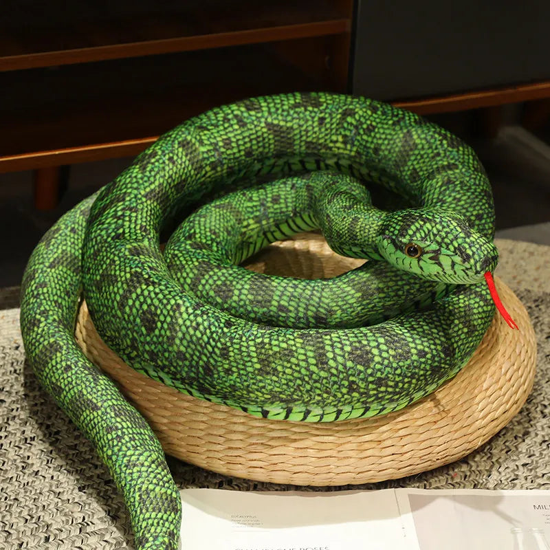 Long Python Snake Plush Toy Soft Stuffed Animal Pillow