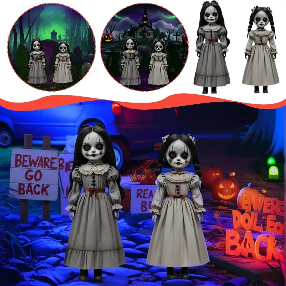 2D Halloween Ghost Doll Ground Plug-in Decoration Spooky Holiday Atmosphere For Patios Porches Outdoor Garden Horror Prop Deco