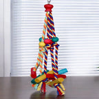 Natural Wood Rope Bird Climbing Toy for Parrots and Small Birds