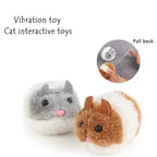 New Simulation Mechanical Mouse Toy Will Turn Around Run Away Plush Hamster Pet Kitten Safety Plush Mouse Interactive Toy Gift