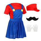 Cartoon Game Dress Fun Holiday Cosplay Jumpsuit Brother Mask Set Halloween Party Performance Costume