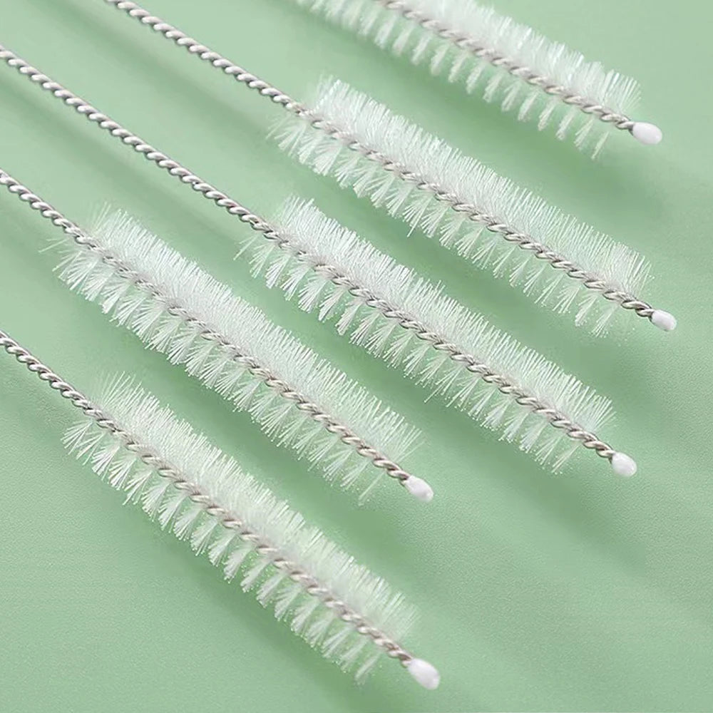 Drinking Straw Cleaning Brush Kit Reusable Tube Pipe Cleaner Nylon Stainless Steel Long Cleaning Brushes for Baby Cup Bottles