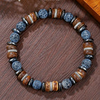 1PC Vintage Male Tribal Coconut Shell Wooden Beaded Bracelet for Men Lava Stone Bracelet Man Jewelry Gift for Him