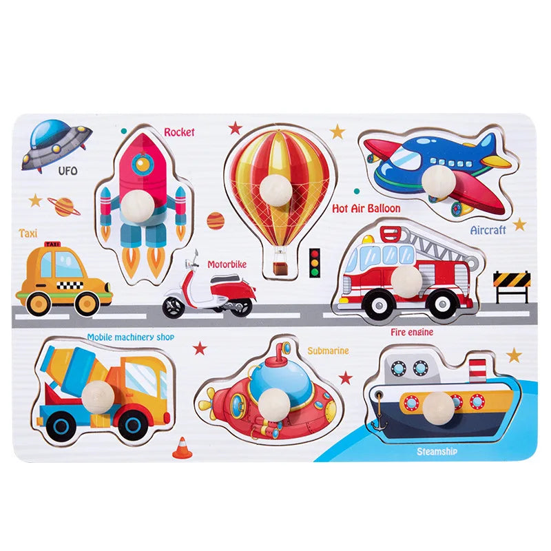 Montessori Wooden Color & Shape Matching Building Blocks