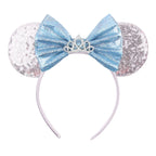 2026 Trip Mouse Ears Headband for Girls Women Sequin Castle 5"Bow Hairband Festival Party Cosplay DIY Hair Accessories