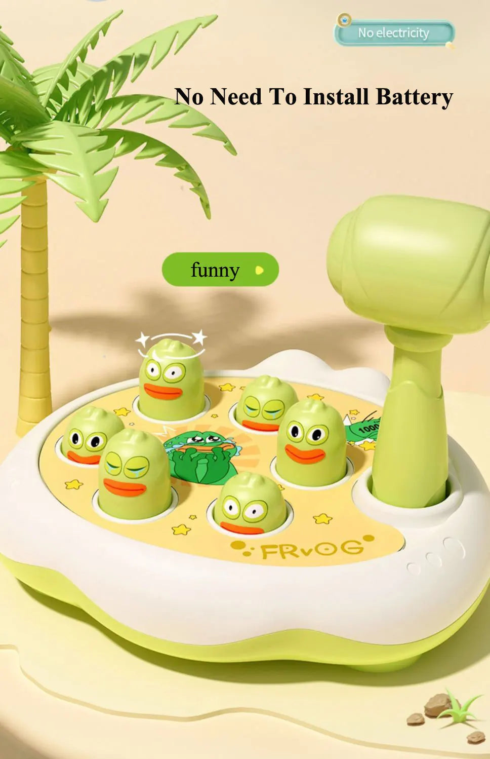 Montessori Duck Frog Pig Hammer Puzzle Toy for Toddlers