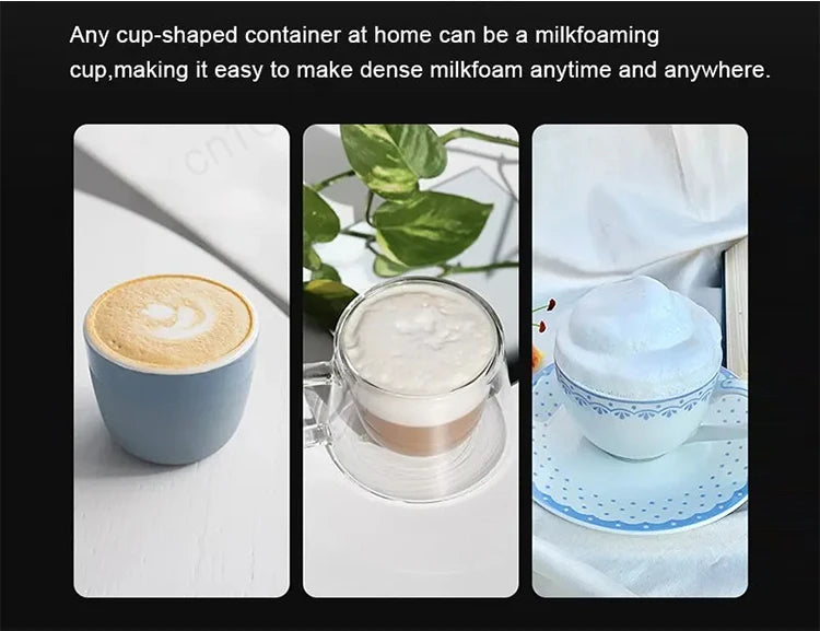 Wireless Electric Milk Frother Type-C Rechargeable Handheld Coffee Whisk Mixer