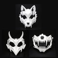 Halloween Carnival Party Mask Anime Dragon God Skeleton Half Face Masks Bone Skull Animals Mask Cosplay Dance Prom Costume Props