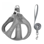 Pet Harness Vest Chest Rope Set for Small Medium Dog Outdoor Walking with 1.5m Rope Reflective Breathable Adjustable Pet Harness