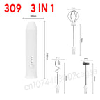 Wireless Electric Milk Frother Type-C Rechargeable Handheld Coffee Whisk Mixer