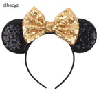 Embroidered Sequin Ears Bow Headband for Women & Girls