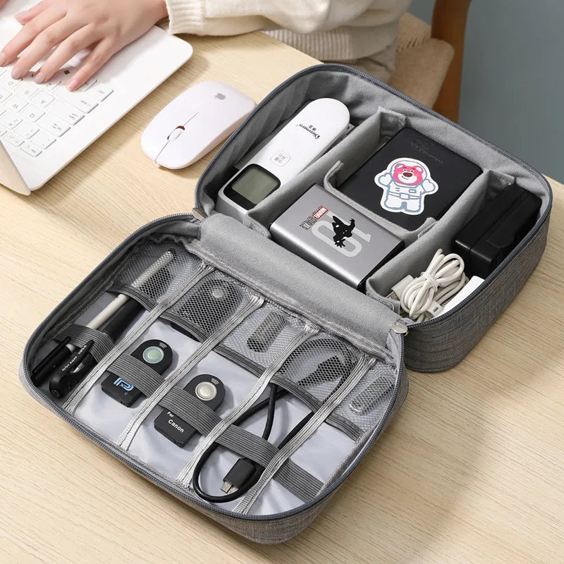 Waterproof Electronic Cable Organizer Travel Storage Bag for Chargers & Accessories