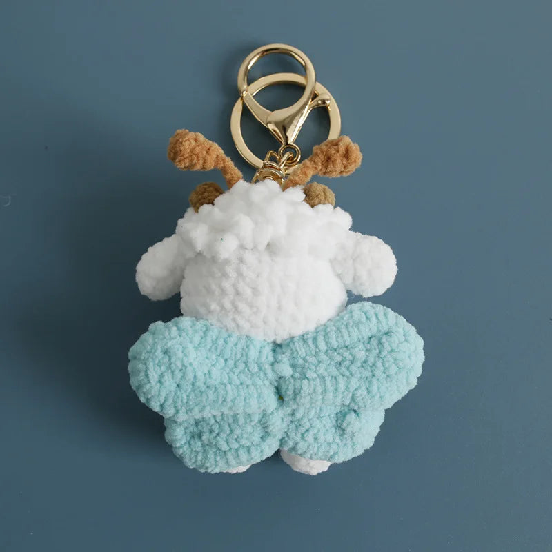 Funny Sheep Crochet Keychain Cute Animal Bag Charm