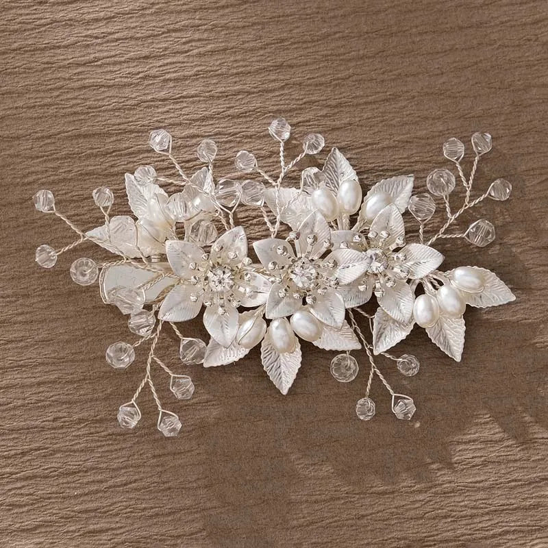 Pearl Flower Bridal Hair Comb for Women