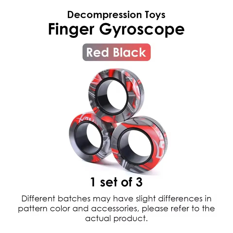 Magnetic Fidget Rings 3PCS – Sensory Spinner Stress Relief Toy