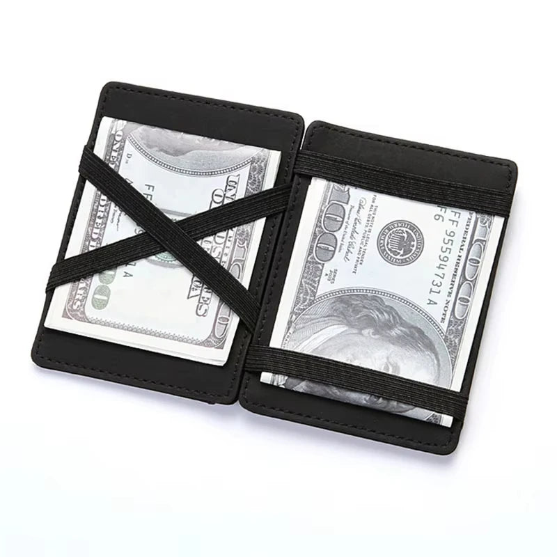 Quality PU Leather Mini Men Card Holder Wallets Zipper Coin Pocket Slim Magic Male Wallet Credit Bank Card Case Small Man Purses