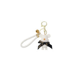 Cute Bear Key Chain Resin Bow Bell Rabbit Keychain Weaving Fashion Doll Bag Pendant Holiday Car Key Ring For Girls Gift