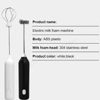 Wireless Electric Milk Frother Type-C Rechargeable Handheld Coffee Whisk Mixer
