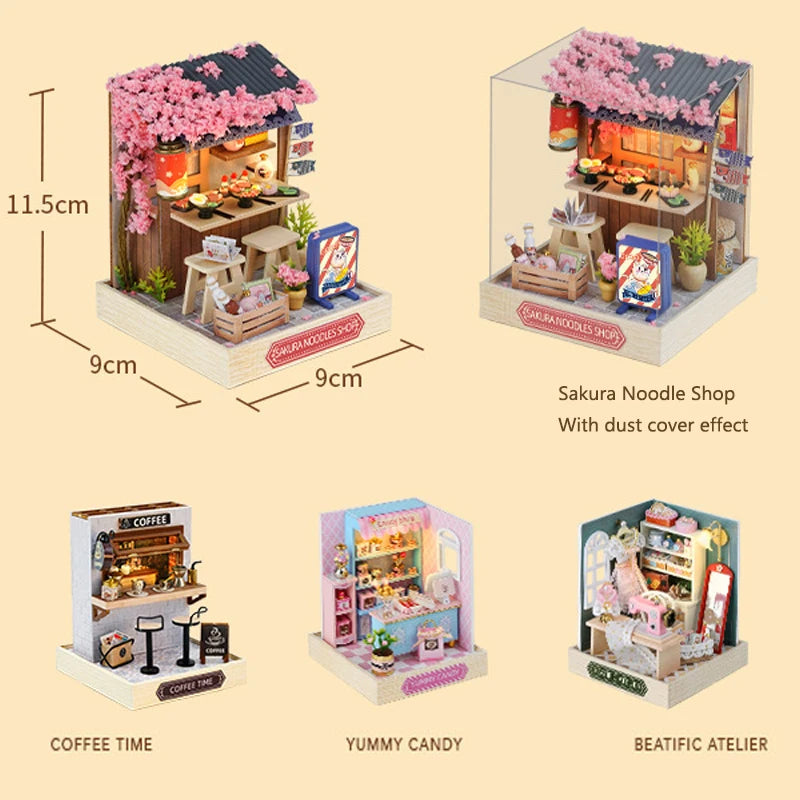 Wooden Miniature Doll House DIY 3D Puzzle Building Kit