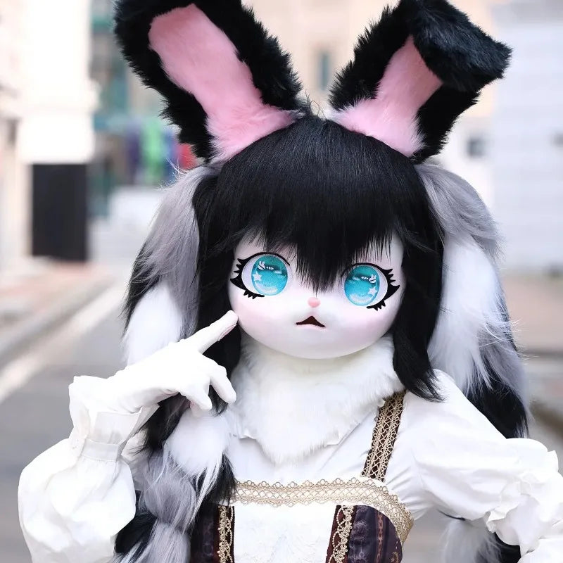 Fursuit Head Kigurumi Kig Furry Mask Cosplay Costume Paw Tail Comiket Furry Headbase Rabbit Doll Animal Cosplay Costume Kid Gift