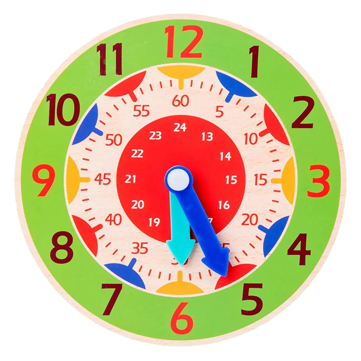 Montessori Wooden Learning Clock Time Teaching Toy for Kids