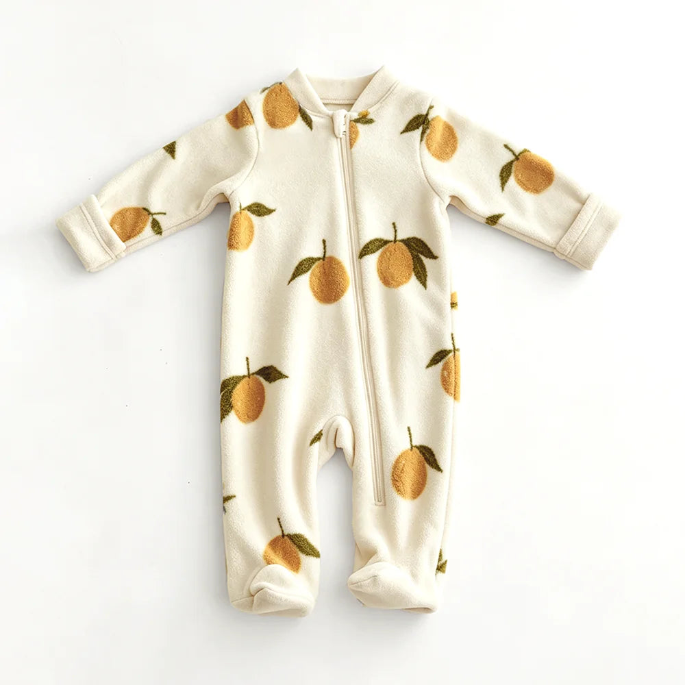 Spring Baby Romper Warm Fleece Jumpsuits for Baby Autumn Long Sleeve Infant Rompers Newborn Boy Girl Homewear Pajamas