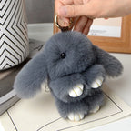 15cm Rabbit Fur Keychain Plush Bag & Car Charm